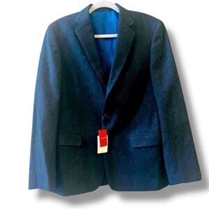 COPY - Duchamp Wool Blend Sportscoat Blazer Sz 38R Black White Flecks Med Weigh…